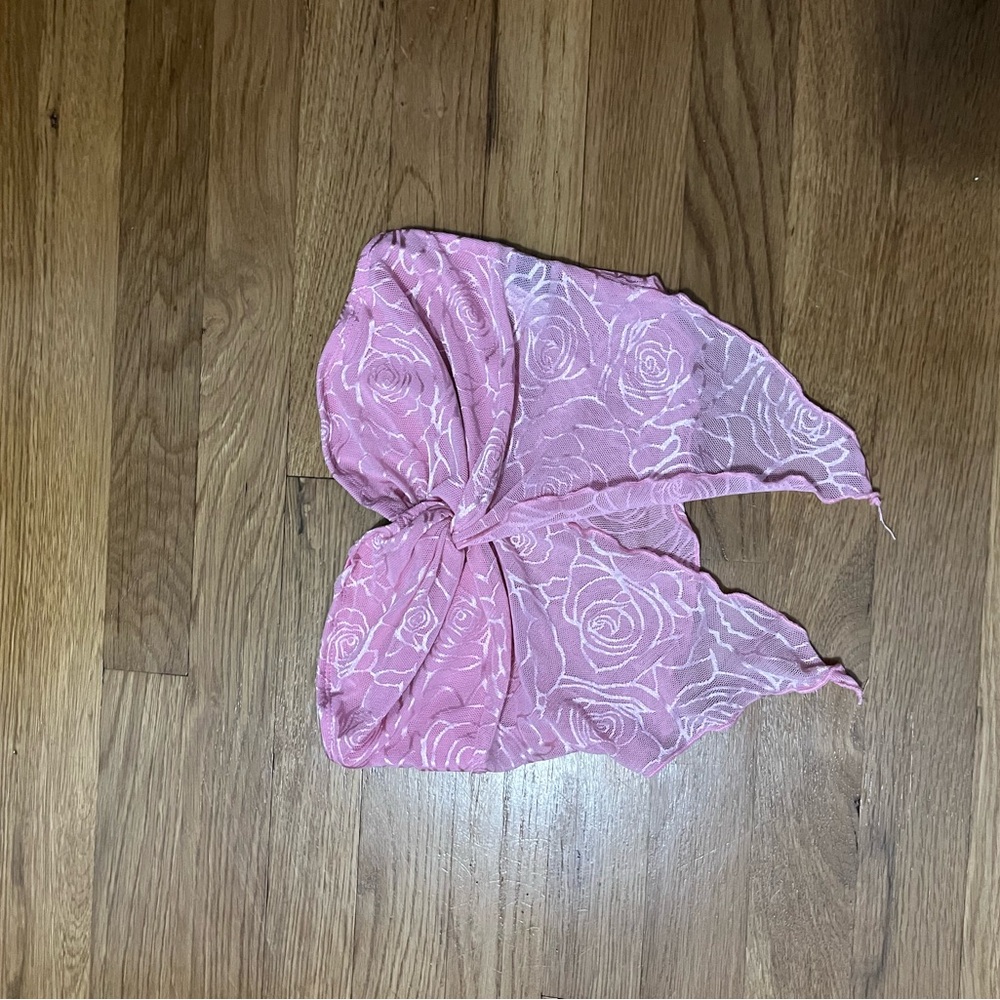 Pink Floral Strapless Top